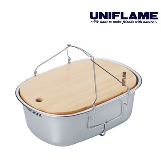 UNIFLAME 日本 不鏽鋼洗槽附砧板 戶外露營料理 行動廚房 (U660416)露營儲物槽