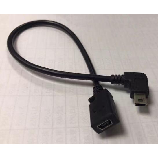【世明國際】車載DVD行車記錄儀數據延長線 迷你MINI USB公90度對母連接線 mini usb轉接線