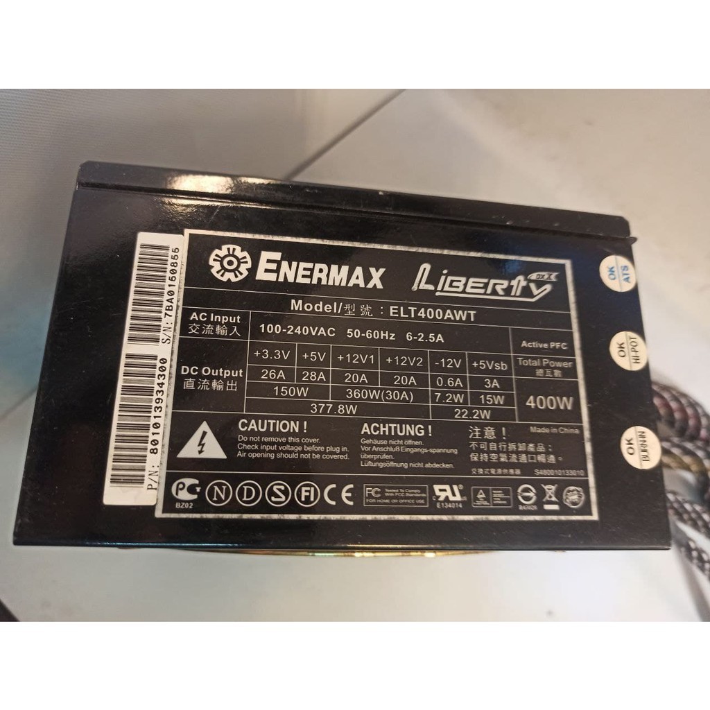 保銳 安奈美 ENERMAX ELT400AWT 400W電源供應器POWER&lt;二手良品&gt;