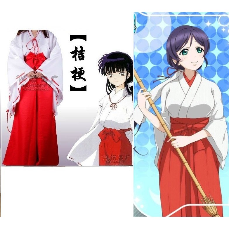 現貨 Love Live 東條希cos犬夜叉桔梗衣服桔梗巫女月華夜cos 和服s M L Xl Nald 蝦皮購物