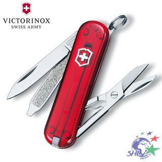 VICTORINOX 維氏瑞士刀 經典7用 透明握柄系列 紅 / 0.6223.T / VN12【詮國】