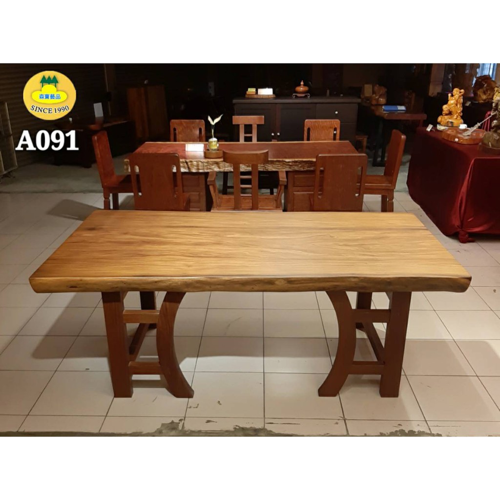 森寶藝品 柚木桌板搭柚木桌腳餐桌會議桌辦公桌玄關桌吧檯桌 工廠直營批發 高雄大發門市歡迎參觀 蝦皮購物
