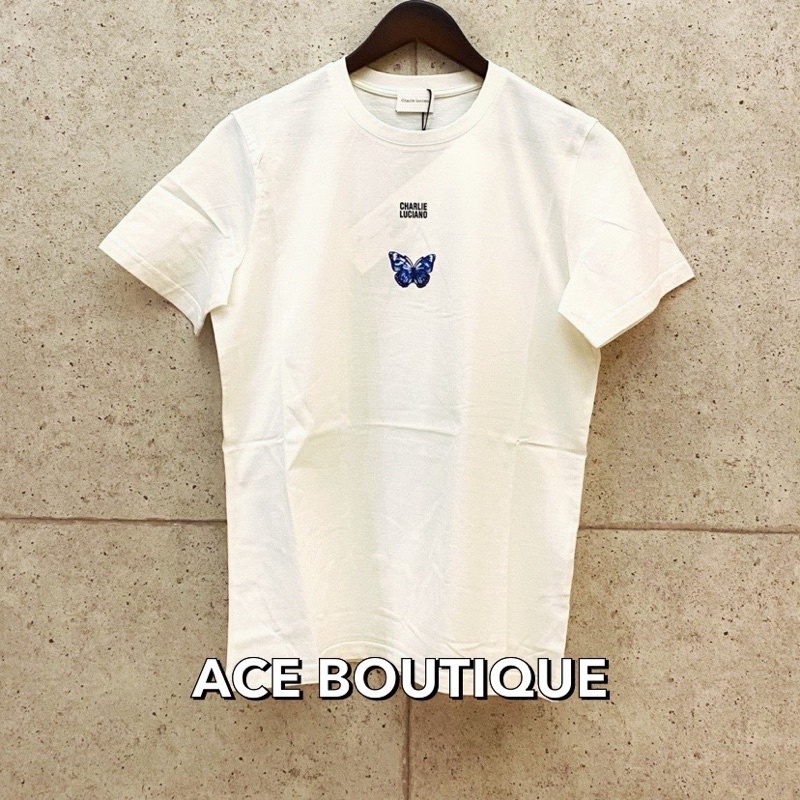 ACE BOUTIQUE♠️Charlie Luciano CL 經典款 蝴蝶文字 短T