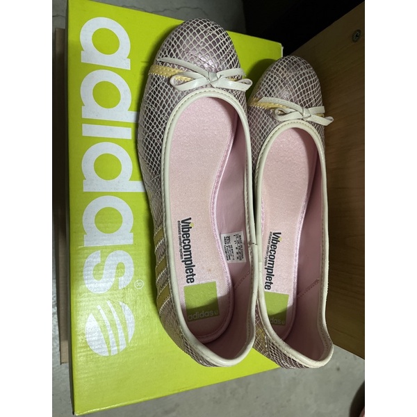 近全新 專櫃正品愛迪達adidas 粉紅格紋娃娃鞋包鞋