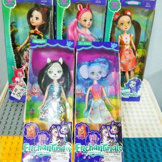 EnchanTimals 美泰童話 魔法動物故事 森林小精靈 動物芭比 芭比娃娃 人偶娃娃 一套5隻 孤品