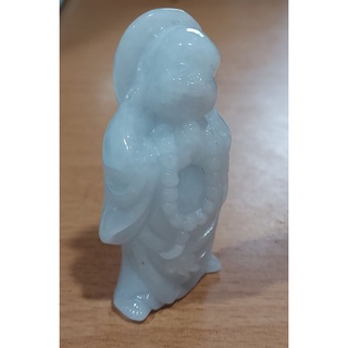 緬甸天然A貨淡紫彌勒立體翡翠擺件！