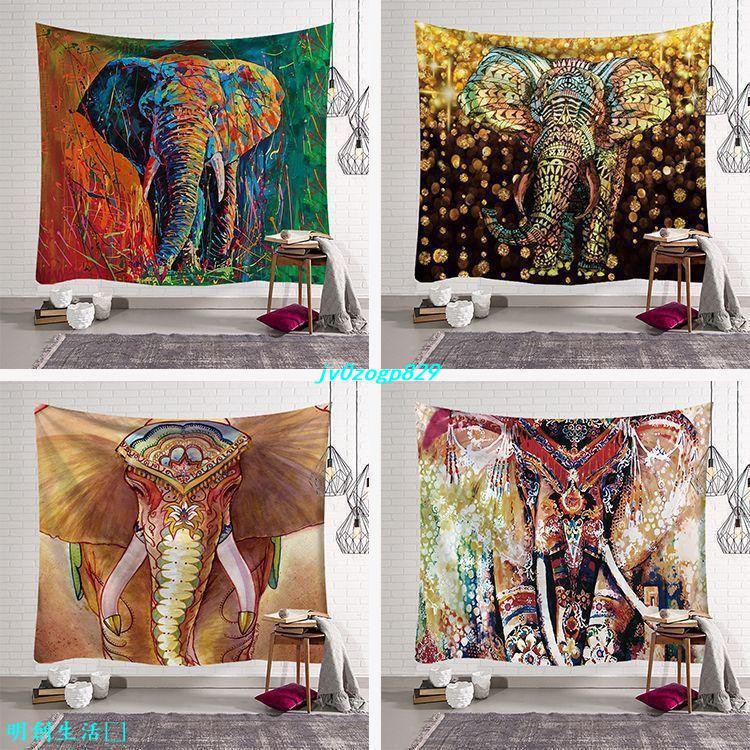 明創生活－熱銷 東南亞泰國印度大象瑜伽打坐墻面背景裝飾畫掛布北歐壁飾掛毯桌布掛毯掛布掛畫 直布景 牆壁窗簾裝飾