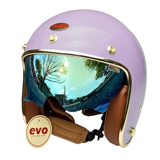 evo 安全帽 ca-312 維納斯 veuns+ plus 內墨鏡 丁香紫 半罩 全拆洗 正版授權 復古帽