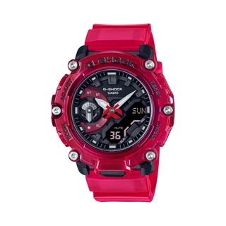 【CASIO G-SHOCK】炫彩音浪碳纖維核心系列雙顯運動腕錶-透明紅 GA-2200SKL-4A