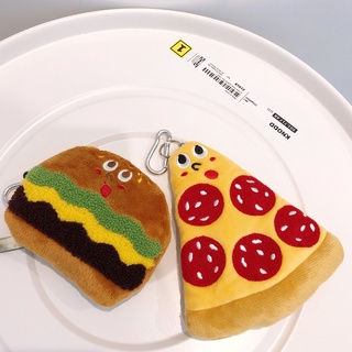熱賣！F&X 超可愛零錢包日系超級卡哇伊的披薩 漢堡食物造型卡包 包吊飾 可伸縮卡包套ins