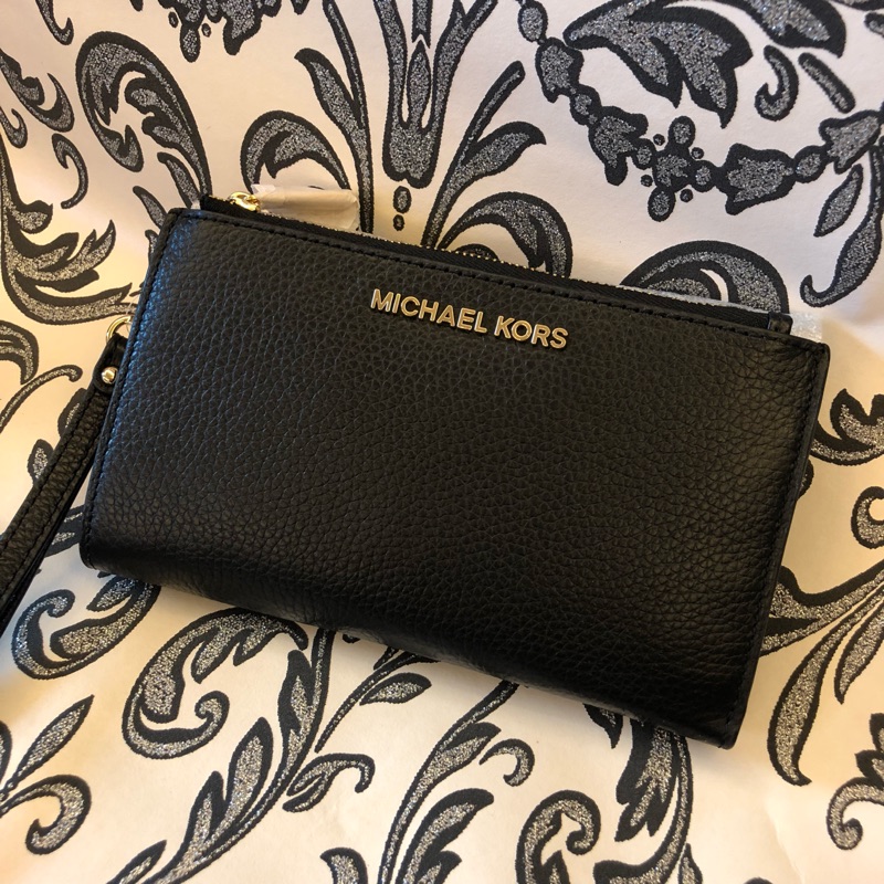 MK 多功能真皮皮夾 經典黑 多國包 手拿包 MICHAEL KORS 現貨 美國代購