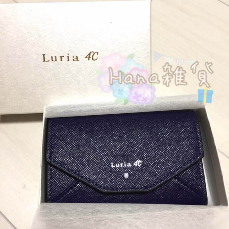 🆕全新-日本品牌Luria 4℃真皮寶藍色名片夾