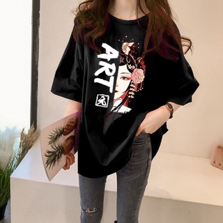 M-5XL大碼短袖女京劇藝術純棉新款夏秋季女裝潮牌t恤輕鬆韓版寬鬆版女生T伴手禮物生日禮物禮品贈品