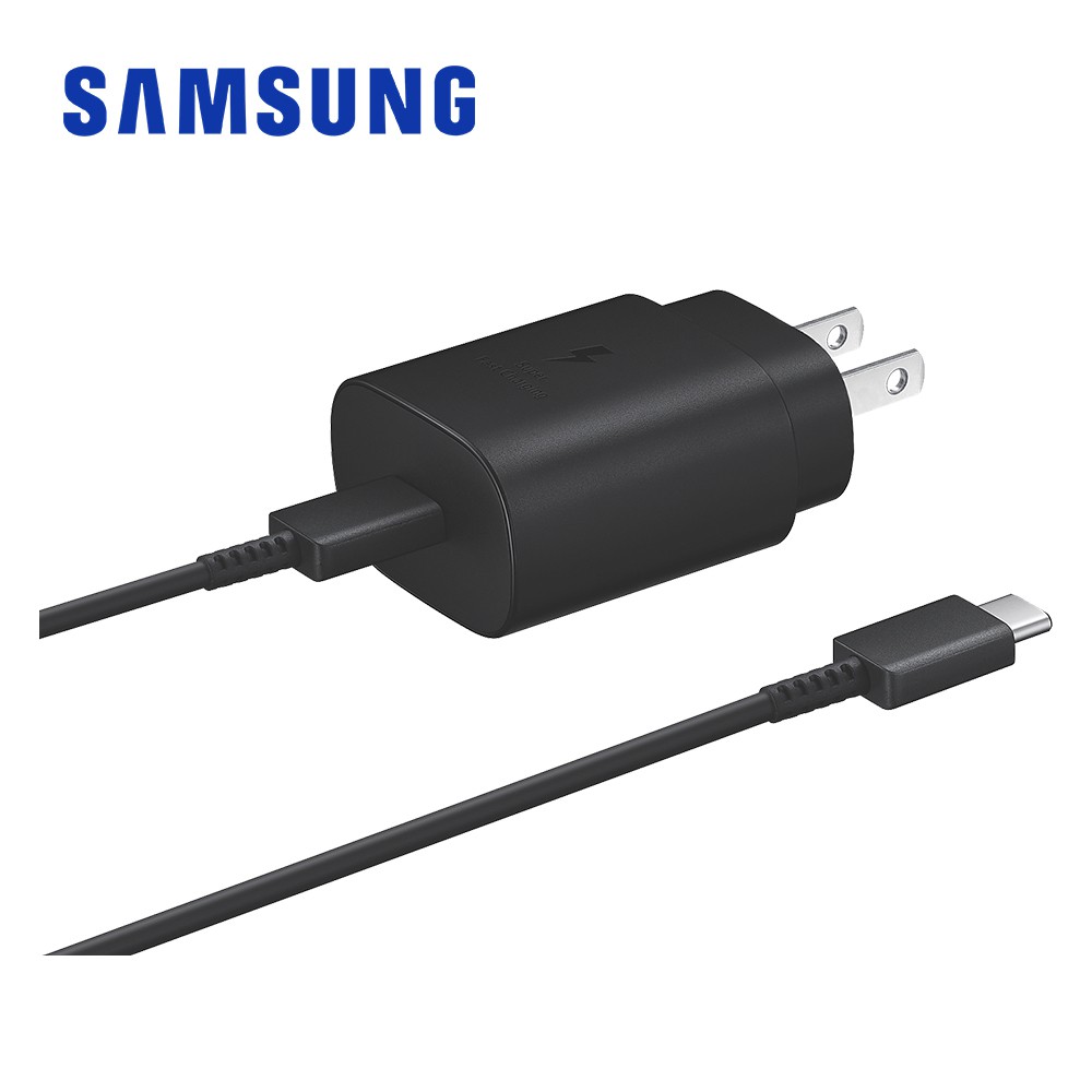 SAMSUNG 25W 快充旅充組 Type C 黑 傳輸線+旅充頭 EP-TA800