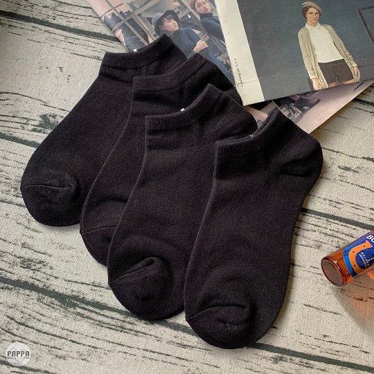 PAPPA WOCKS 經典素色船襪 買5送2 女 台灣製 精梳純棉 女短襪 短襪女 黑色短襪 黑色襪子 素色襪子 女襪