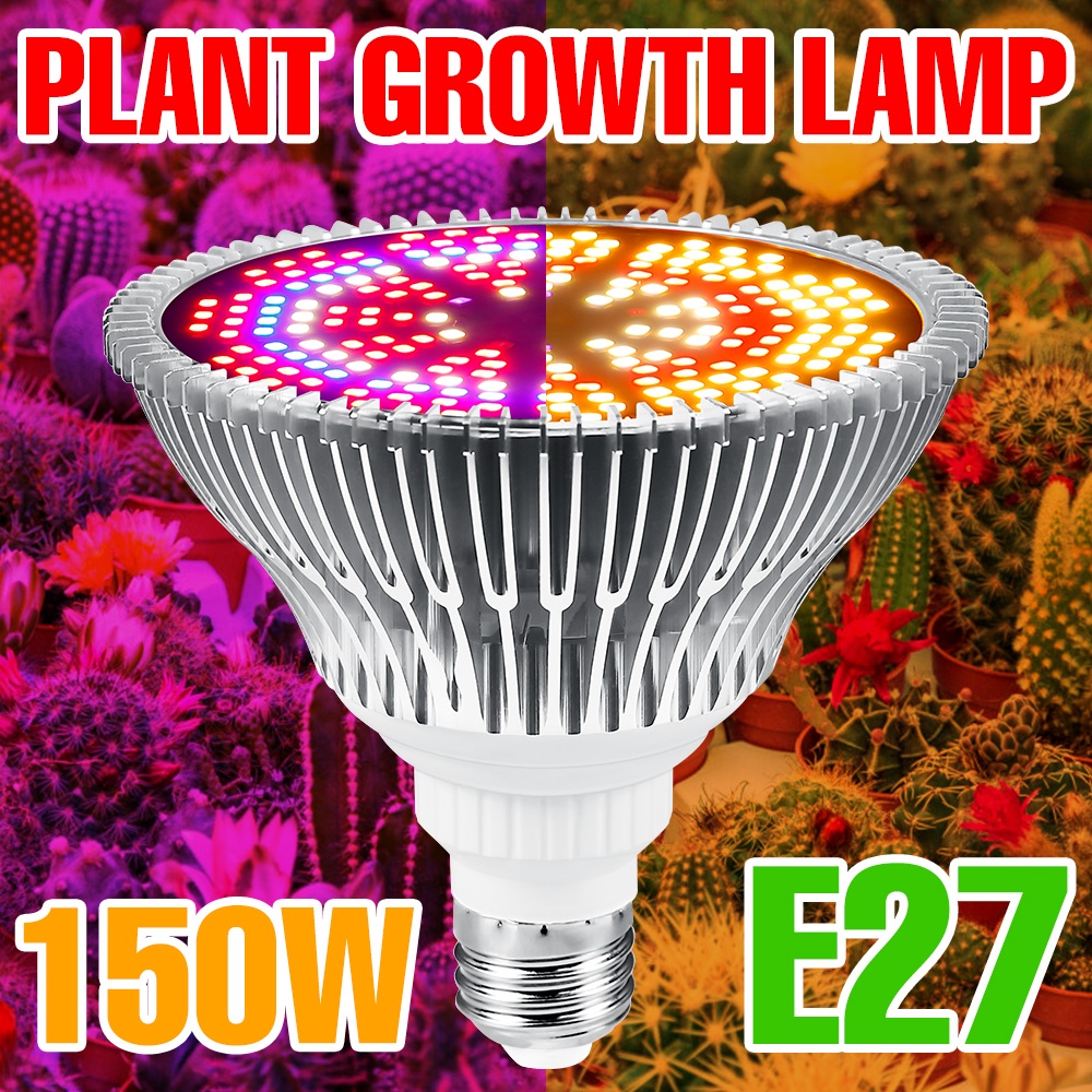 Led 150W 植物生長燈 110V 全光譜 E27 燈 220V 水培系統生長箱陽光植物燈泡 18W 28W 30W