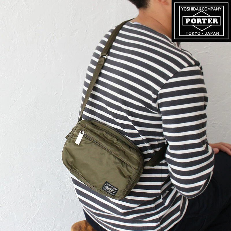 日本代購 日本製 PORTER FRAME SHOULDER BAG 光澤感尼龍小包 側背包 YOSHIDA &amp; CO