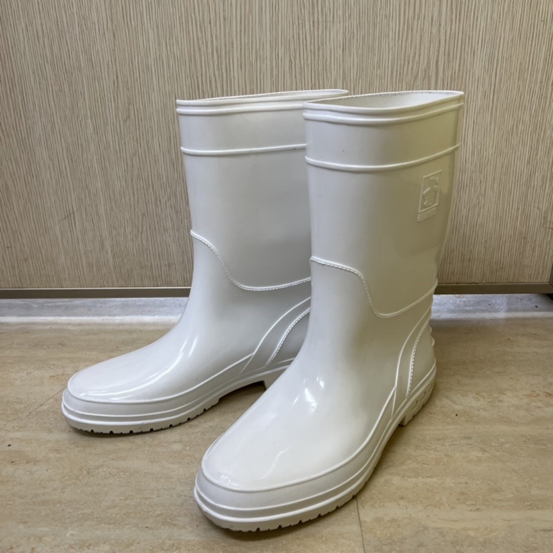 《二手》達新牌 白色雨鞋 麗仕雨鞋 團膳用鞋 廚房用鞋 尺寸10.5（25.5~26.5cm）