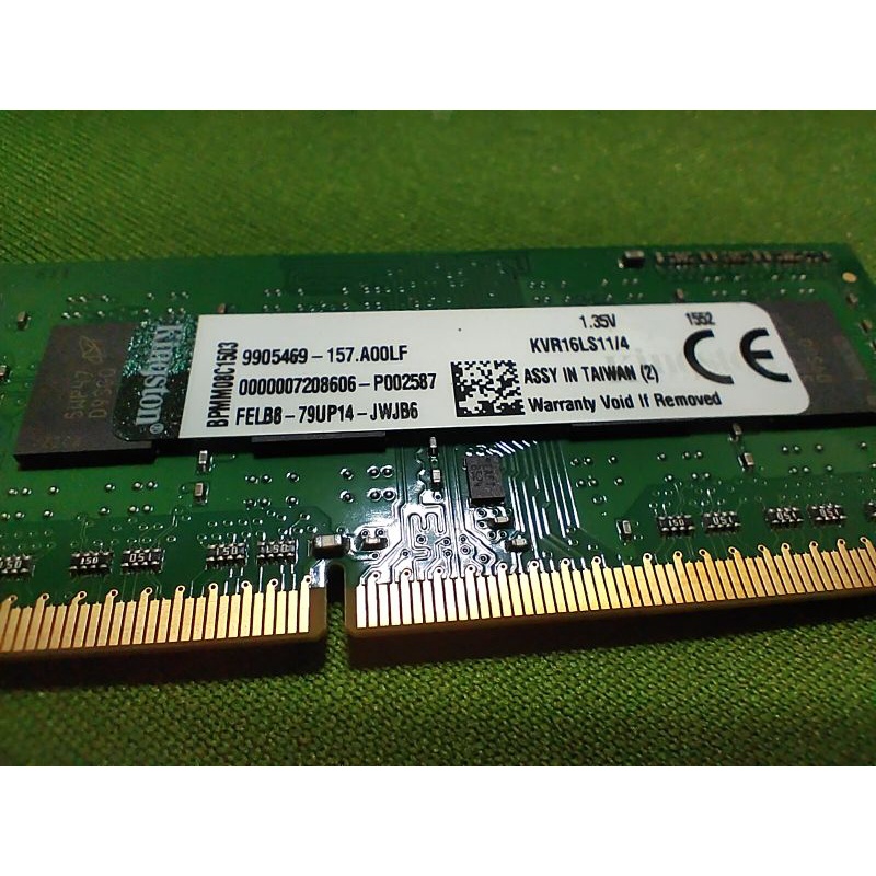 金士頓 筆電 記憶體 DDR3 1600 4GB 1.35V，低電壓版