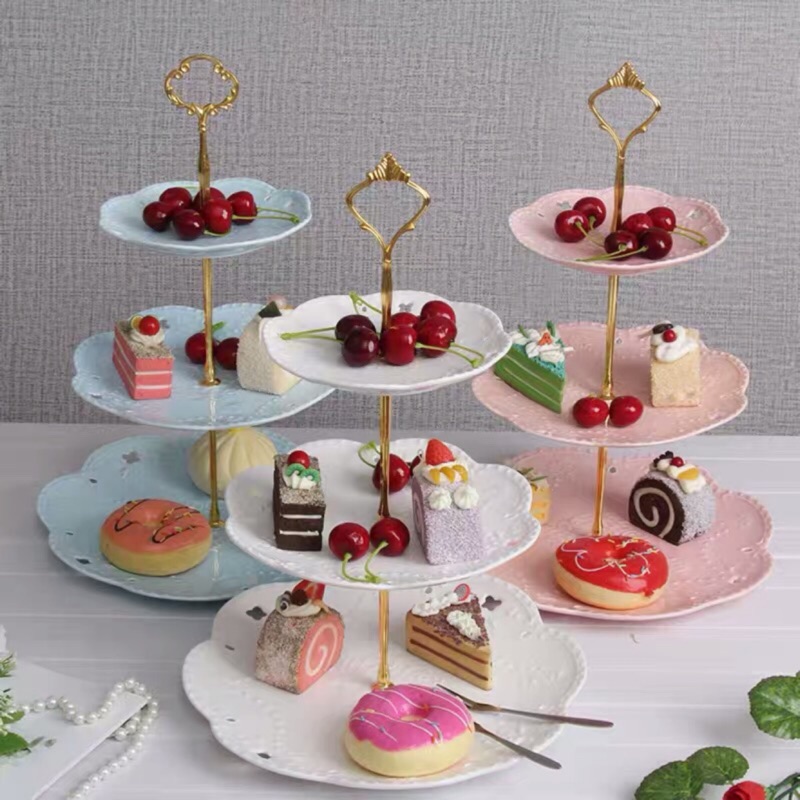 送叉子5支/陶瓷下午茶/蛋糕 三層架 盤/派對/生日/水果盤/婚禮佈置/野餐/點心 蛋糕 三層 蛋糕烘焙 架 盤 甜點