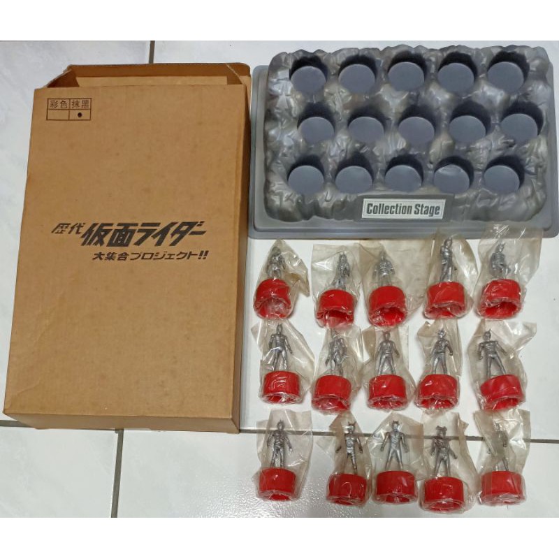 動漫無敵 超級稀有絕版品 日空版 日版 2002年 歷代假面騎士大集合 瓶蓋假面 大全套15款
