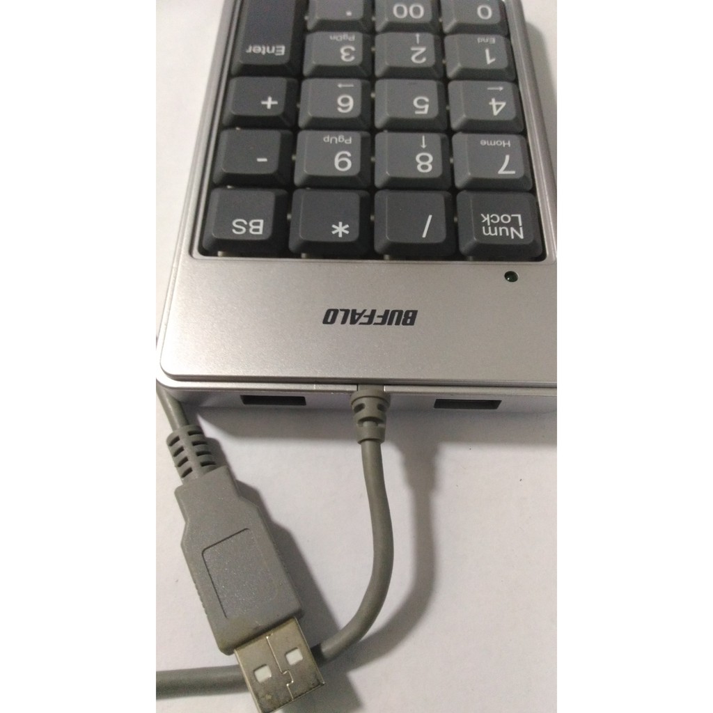 BUFFALO高級數字鍵盤19按鍵 2-port USB HUB 大字按鍵