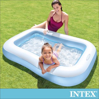 【INTEX】長方形充氣泳池/攜帶浴池/泳池/泡泡底 166x100x深25cm(90L)-適2歲+ (57403)