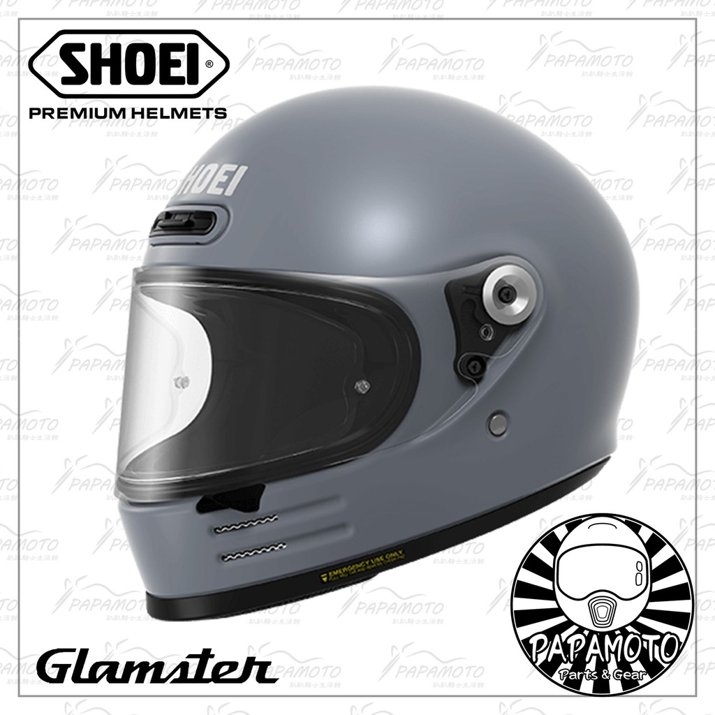 【趴趴騎士】SHOEI Glamster 灰 (樂高帽 復古帽 全罩安全帽 日本進口