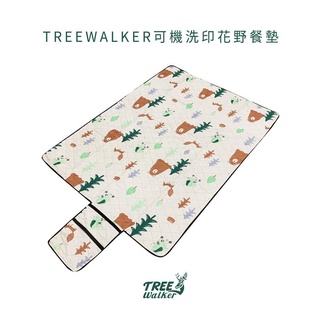 【Treewalker露遊】可機洗印花野餐墊｜200x150 露營墊 野餐地墊 睡墊 遊戲墊 露營