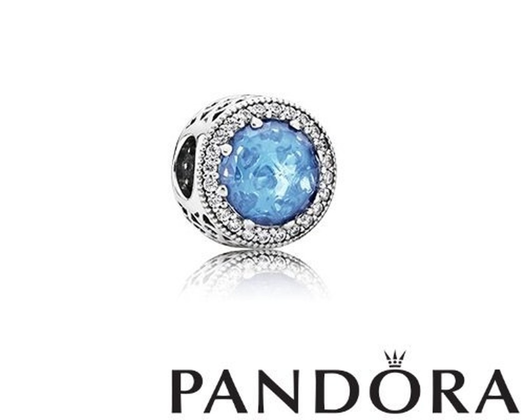 金永珍珠寶鐘錶*PANDORA 超經典熱賣款 PANDORA 潘朵拉 夏季熱賣 沁涼水藍圓鑽 原廠真品  現貨*