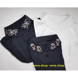 韓版雪紡 造型假領子 女襯衫領子 上衣百搭假衣領 黑白 6 款 現貨