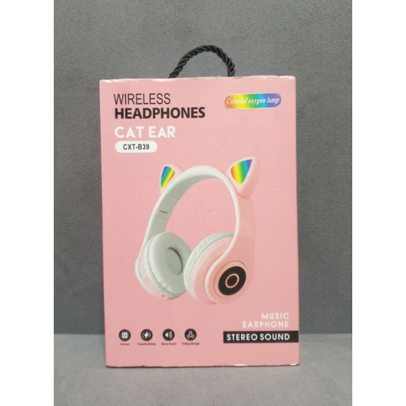 粉色貓耳藍芽耳機  貓耳造型藍芽耳機 可板橋自取