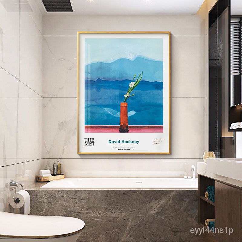 免運  新品  富士山裝飾畫抽象衛生間掛畫防水免釘現代簡約陽台壁里浴室防水畫