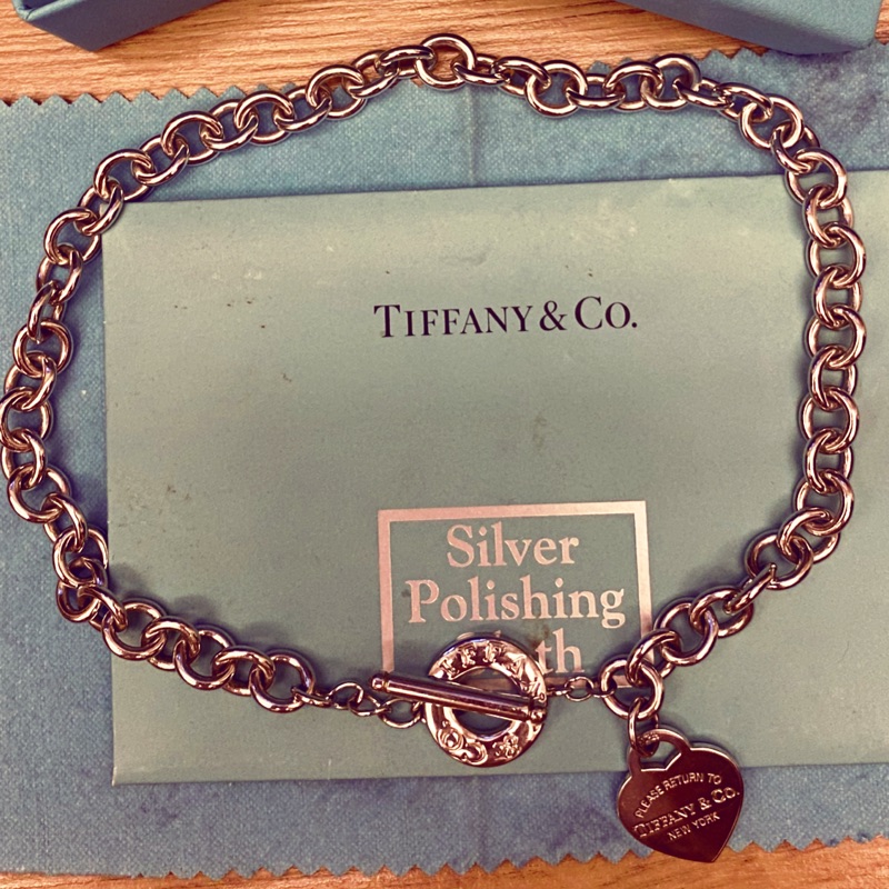 【24H發貨 限時優惠 免運】二手 正品 Tiffany&amp;co. 925愛心款T扣粗項鍊 蒂芬妮經典粗項鍊 當天出貨