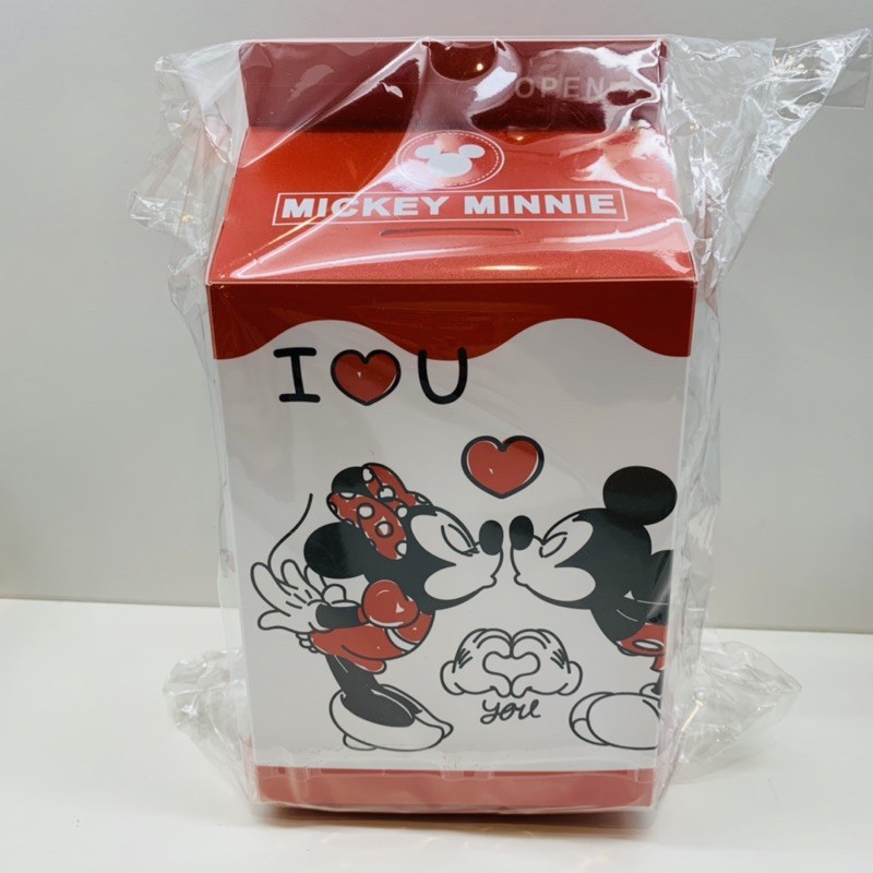 正版授權迪士尼米奇米妮牛奶盒造型存錢筒 存錢筒 迪士尼存錢筒