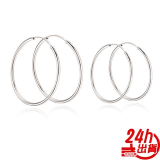 純銀耳環 大圈耳環 歐美女生配件 O型耳環 圓型耳環銀飾 925純銀 圈圈 幾何 簡約造型耳環 臺灣出貨 現貨