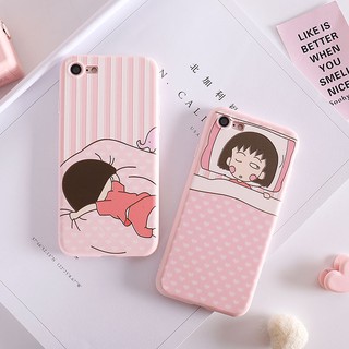 Iphone各款小丸子睡覺系列可愛卡通浮雕防摔手機殼5s/se/6s/6s Plus/7/7plus/8/8plus/X