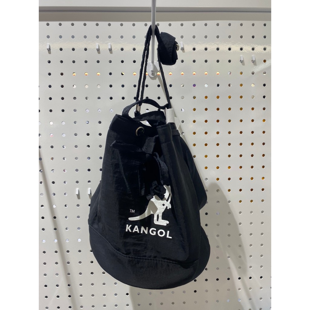 KANGOL 包 兩用 尼龍 水桶 手提包 側背包 黑 袋鼠包  休閒包 黑色 6025301820