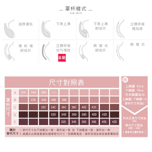 C罩杯 薄襯內衣氣質簡約單件內衣8616 黑 膚 Pink Lady 蝦皮購物