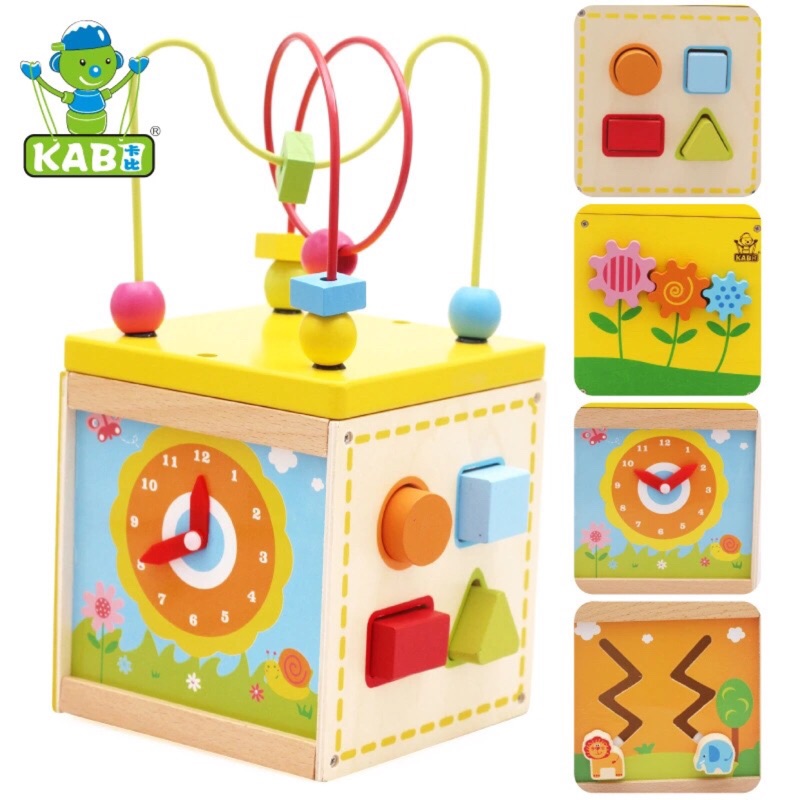 多功能小寶箱-四面玩具繞珠齒輪玩具木質玩具