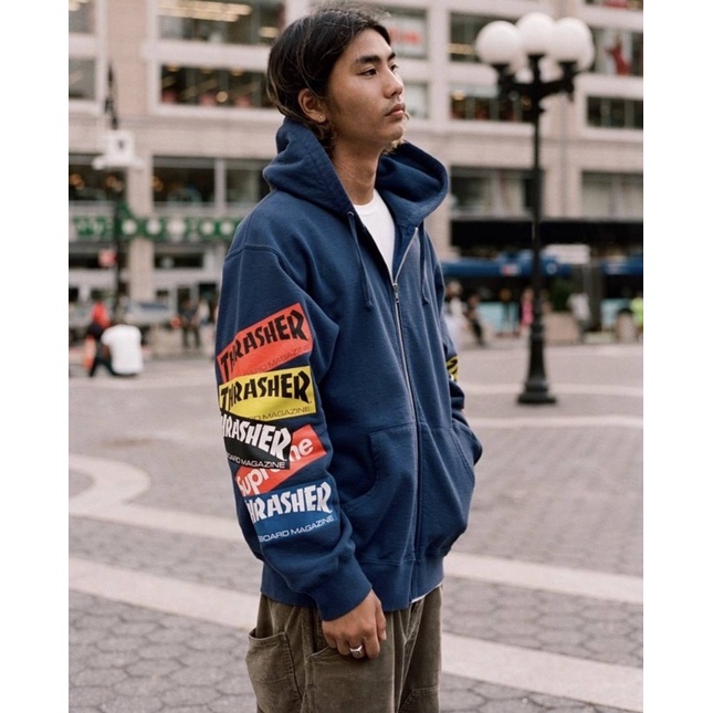 2021AW Supreme x THRASHER MULTI LOGO ZIP UP HO 外套 FW21SW99