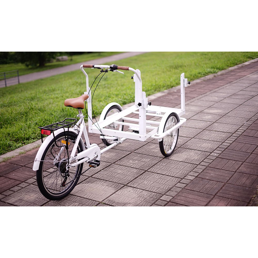 淳益文創,車架, 創業,餐車,(腳踏變速型)三輪車(後半段腳踏車),有台灣專利的三輪車