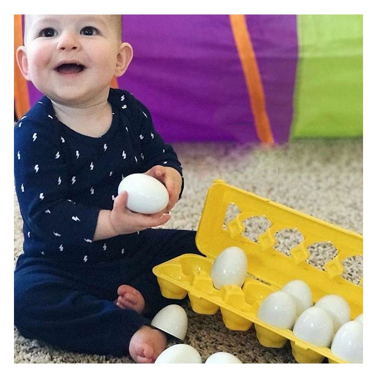 *丹尼屋*寶寶聰明蛋 配對蛋 附收納盒 幾何圖形 數字配對聰明蛋 仿真雞蛋 盒裝配對玩具 扭扭蛋 形狀顏色認知 拼圖蛋