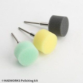 【模霸】現貨 MADWORKS 研磨拋光海綿輪 PW000 拋光輪 打蠟 拋光 三入組 模型 軍武 鋼彈 噴漆 美工