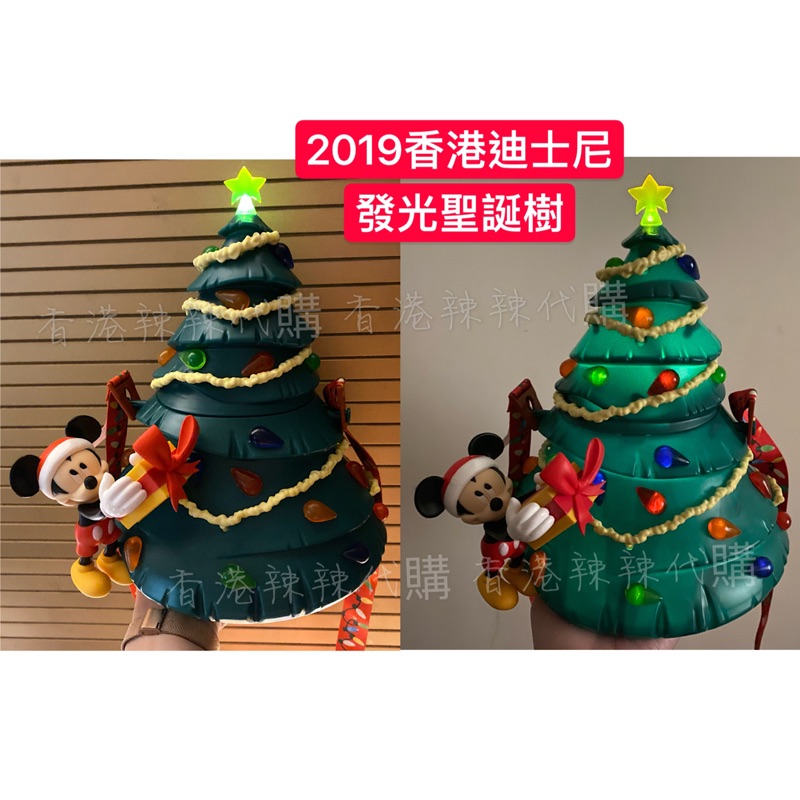 「現貨➕預購」香港迪士尼 2019限量 園區超熱門 閃閃發光 米奇聖誕樹 爆米花桶 聖誕裝飾