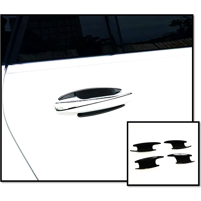 圓夢工廠 Benz S W222 S450 S500 S550 2013~2020 烤漆黑 車門把手防刮門碗 內襯保護貼