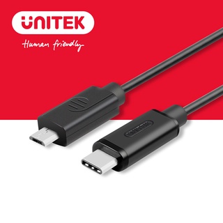 UNITEK Type-C轉Micro USB 充電 傳輸線(1M) (Y-C473BK)
