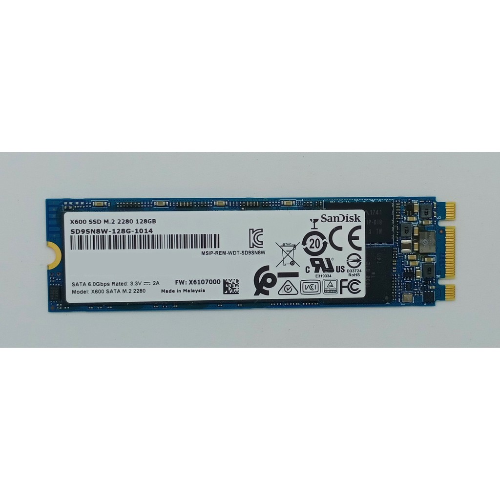 SanDisk 固態硬碟 X600 SSD M.2 2280 128GB SATA (二手良品)