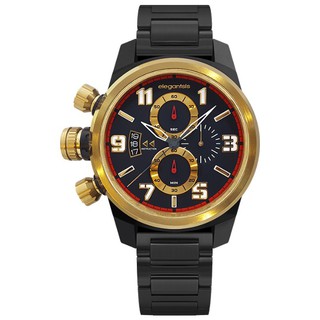 elegantsis 傑本尼氏 ELJF48KS-OB01MA 堅毅時尚計時腕錶/黑 43mm