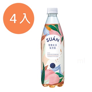 SUAN氣泡蜜桃紅茶540ml(4入)/組 【康鄰超市】